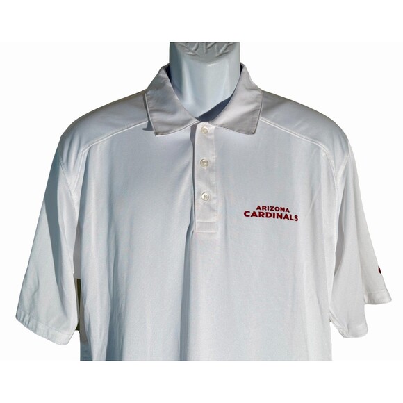 NIKE ARIZONA CARDINALS NFL Short Sleeve Button Down White Polo Shirt Medium - Picture 2 of 6